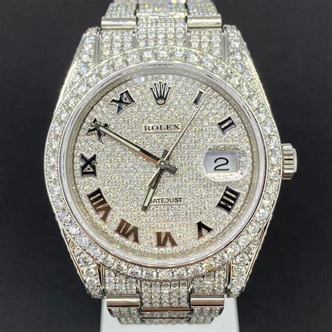 rolex datejust 41 full iced out.